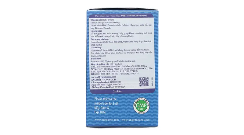 UBB Cartiligins 100 viên